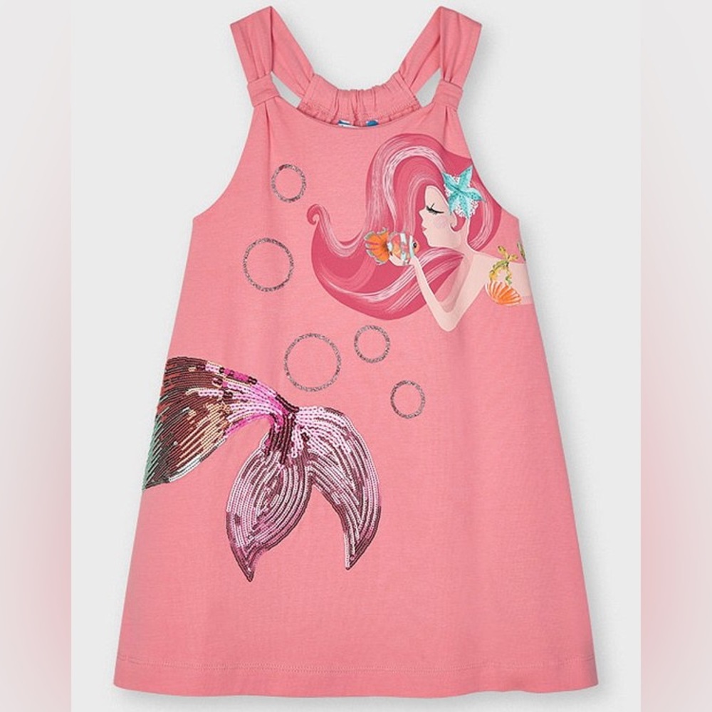 Size 3 Toddler Mayoral Pink Mermaid Casual Dress